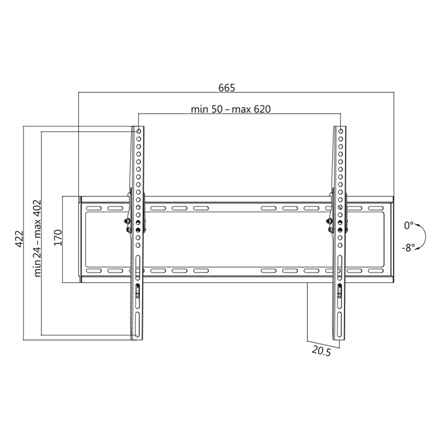 Logilink BP0039 TV Wall mount, 37"-70"", tilt, small | Logilink | Wall Mount | BP0039 | 37-70 " | Maximum weight (capacity) 35 kg | Black