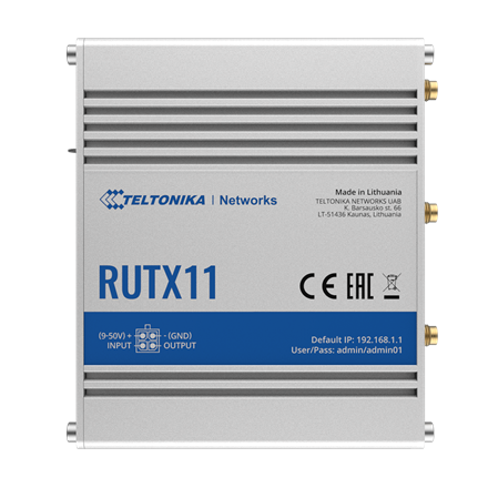 Router LTE RUTX11(Cat 6), WiFi, BLE, GNSS, Ethernet