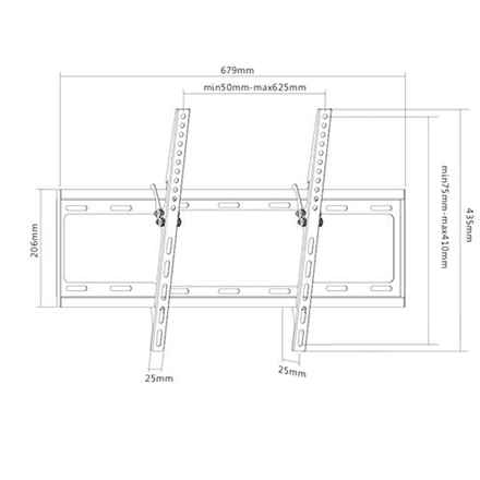 Sunne | Support mural | 37-70-ET | Inclinable | 37-70" | Poids maximal (capacité) 35 kg | Noir