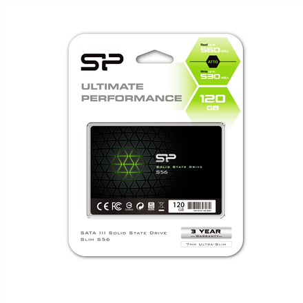 Silicon Power | S56 | 120 GB | SSD form factor 2.5" | Solid-state drive interface SATA | Read speed 460 MB/s | Write speed 360 MB/s