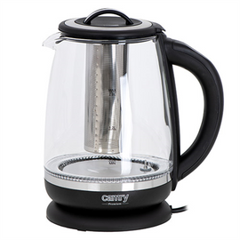 Camry | Kettle | CR 1290 | Standard | 2200 W | 2 L | Plastic/glass | 360° rotational base | Black/Transparent - 0
