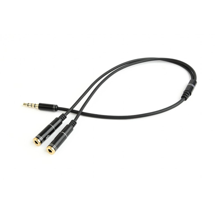 Gembird 3.5 mm audio + microphone adapter Metal