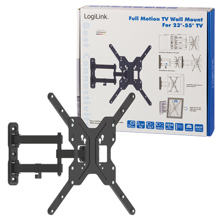 Logilink BP0016 TV Wall mount, 23"-55", tilt +15°-15°,swievel +-90°, 395mm | Logilink