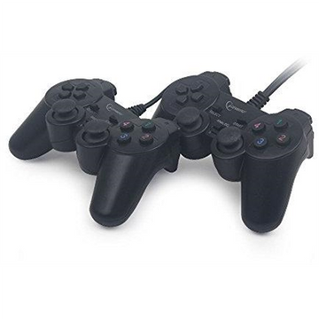 GAMEPAD cu fir GEMBIRD, 2x console, PC, USB, negru, "JPD-UDV2-01" (timbru verde 0.8 lei)