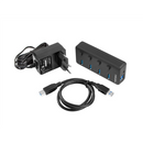 Natec USB 3.0 HUB, Mantis 2, 4-Port, On/Off with AC Adapter | Natec | 4 Port Hub With USB 3.0 | Mantis NHU-1557 | Black-2