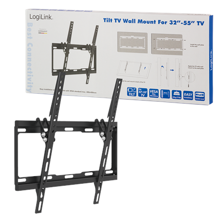 Support mural pour téléviseur Logilink BP0012, 32–55", inclinaison -14°, 25 mm