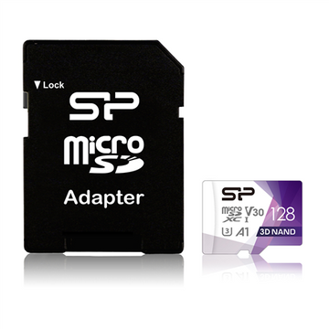 Silicon Power memory card microSDXC 128GB Superior Pro V30 + adapter - 0