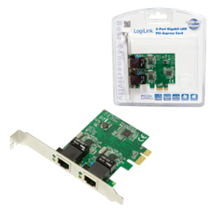 Logilink PC0075, 2-port Gigabit PCI Express network card | Logilink | 2 x Gigabit Lan (RJ 45) | PCIe