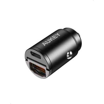 CC-A3 Mini aluminiowa ładowarka samochodowa 2xUSB (1xUSB C Power Delivery + 1xUSB A Quick Charge 3.0) 30W 6A