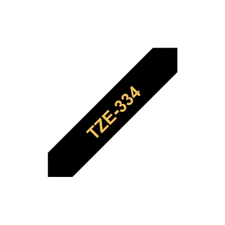 BROTHER P-Touch TZE-334 gold on black 12mm