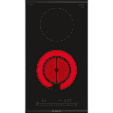 Table de cuisson bosch serie 6 pkf375fp2e noir encastrable 30 cm vitrocéramique 2 zones