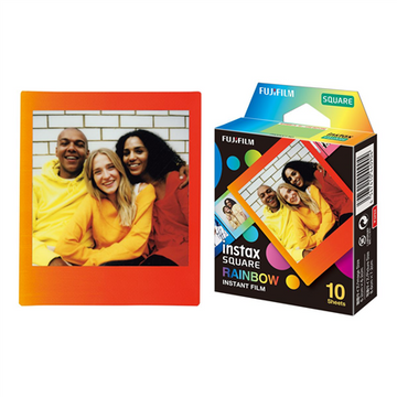 Fujifilm | Instax Square Rainbow (10) Instant Film | 72 x 86 mm | 2.4 x 2.4" Image Area; 3.4 x 2.8" Print Size | Quantity 10