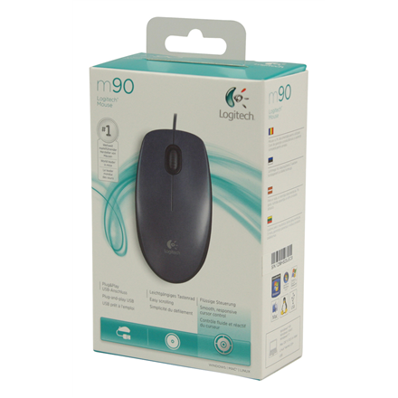 Logitech myš M90/ Drátová/ Optická/ 1000dpi/ USB/ černá