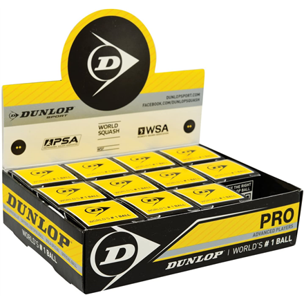 Squash ball Dunlop PRO WSF/PSA Official, 12-box
