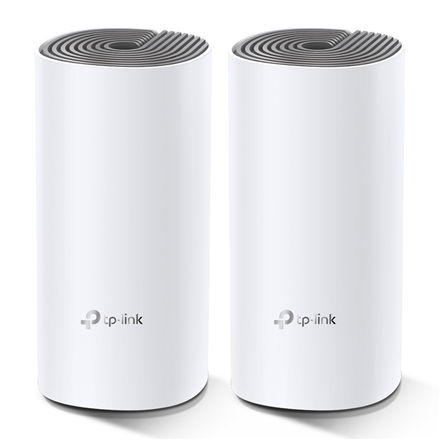 Système Wi-Fi maillé domestique C1200 | Deco E4 (pack de 2) | 802.11ac | 867+300 Mbit/s | 10/100 Mbit/s | 2 ports Ethernet LAN (RJ-45) | Prise en charge du maillage Oui | MU-MiMO Oui | Pas de haut débit mobile | Type d'antenne : 2 internes
