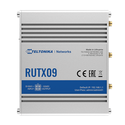 router LTE RUTX09 (Cat 6), 4xGbE, GNSS, Ethernet