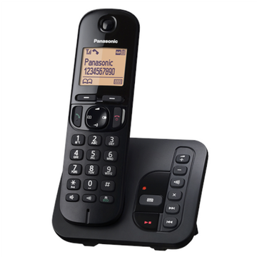 Telefon DECT, negru, 1,6" LCD display, loudspeaker CLIP, display with backlight, phonebook capacity 50 numbers, speed dial, keypad lock, wallmountable, "KX-TGC220FXB" (timbru verde 0.8 lei)