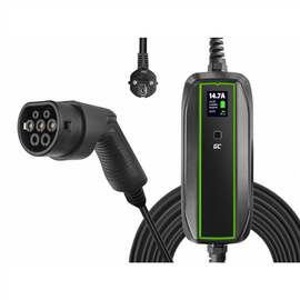 Elektroauto uzlādes kabelis Green Cell Mobile Charger 3.6kW Type 2 to Schuko 6.5m