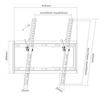 Sunne | Wall mount | 32-55-ET | Tilt | 32-55 " | Maximum weight (capacity) 35 kg | Black - 0
