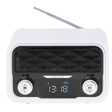 Adler | Bluetooth Radio | AD 1185 | AUX in | White