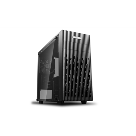 DeepCool MATREXX 30, Mini-tour, Mini-ITX/Micro-ATX, 1 port USB 2.0, 1 port USB 3.0, 1 port audio, 1 port micro, 1 ventilateur noir préinstallé de 120 mm, verre trempé, panneau grillagé, DP-MATX-MATREXX30