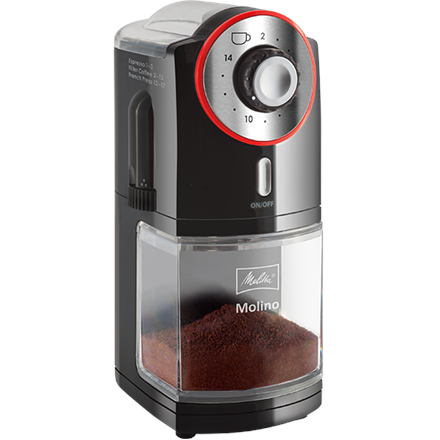 Melitta Molino 100 W Black, Red, Stainless Steel