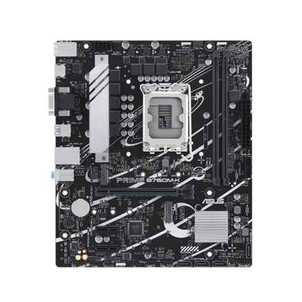 Asus | PRIME B760M-K | Famille de processeurs Intel | Socket LGA1700 | Mémoire DDR5 | Nombre de connecteurs SATA : 4