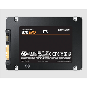 Samsung | SSD | 870 EVO | 4000 GB | SSD form factor 2.5" | Solid-state drive interface SATA III | Read speed 560 MB/s | Write speed 530 MB/s - 0