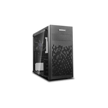 DeepCool MATREXX 30, Mini-tour, Mini-ITX/Micro-ATX, 1 port USB 2.0, 1 port USB 3.0, 1 port audio, 1 port micro, 1 ventilateur noir préinstallé de 120 mm, verre trempé, panneau grillagé, DP-MATX-MATREXX30