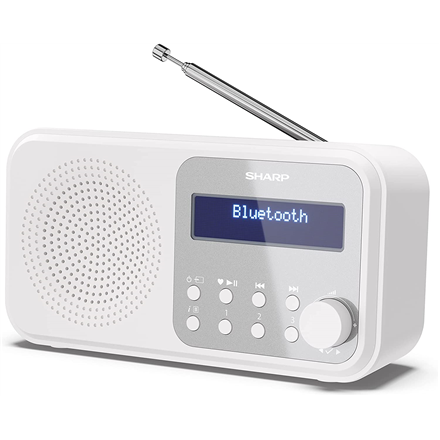 Sharp DR-P420(WH) Tokyo Portable Digital Radio, FM/DAB/DAB+, Bluetooth 5.0, USB or Battery Powered, Snowy White | Sharp | Tokyo Portable Digital Radio | DR-P420(WH) | Bluetooth | White