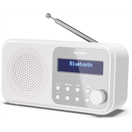 Sharp DR-P420(WH) Tokyo Portable Digital Radio, FM/DAB/DAB+, Bluetooth 5.0, USB or Battery Powered, Snowy White | Sharp | Tokyo Portable Digital Radio | DR-P420(WH) | Bluetooth | White