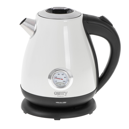 Camry  bouilloire avec thermomètre  cr 1344  électrique  2200 w  17 l  acier inoxydable  base rotative à 360°  blanc