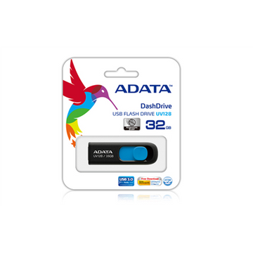 Clé USB ADATA DashDrive UV128 32 Go USB Type-A 3.2 Gen 1 (3.1 Gen 1) Noir, Bleu