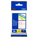 BROTHER TZE132 12mm RED ON CLEAR