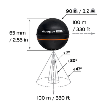 Deeper Smart Sonar PRO+ 2 fish finder 100 m