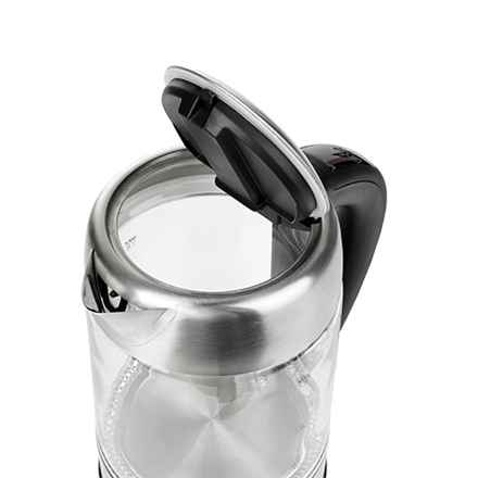 Adler | Bouilloire | AD 1247 NEUF | Avec commande électronique | 1850 - 2200 W | 1,7 L | Acier inoxydable, verre | Base rotative à 360° | Acier inoxydable/Transparent