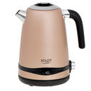 Adler | Bouilloire | AD 1295 | Électrique | 2200 W | 1,7 L | Acier inoxydable | Base rotative à 360° | Doré