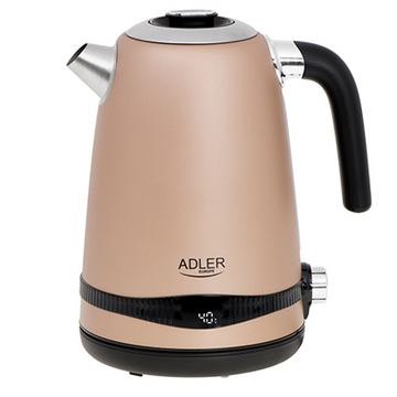 Adler | Bouilloire | AD 1295 | Électrique | 2200 W | 1,7 L | Acier inoxydable | Base rotative à 360° | Doré