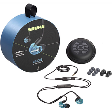 Shure AONIC 215 - écouteurs intra-auriculaires avec transducteur unique et câble 3,5 mm (bleu)