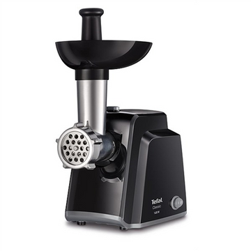 TEFAL | Meat mincer | NE105838 | Black | 1400 W | Number of speeds 1 | Throughput (kg/min) 1.7 | The set includes 3 stainless steel sieves for medium or coarse grinding. - 0