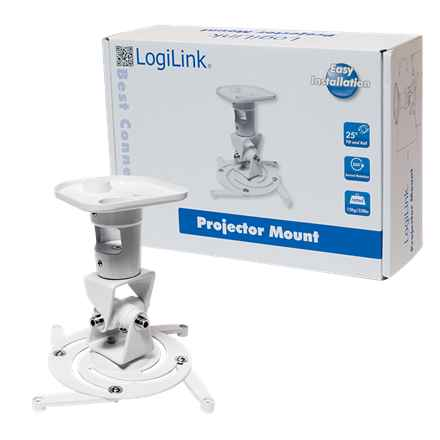 Logilink BP0003 Support de projecteur, plafond, universel, 220 mm, blanc | Logilink