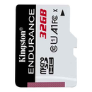 Carte microSDXC Kingston Endurance 95R/45W C10 A1 UHS-I 32 Go uniquement