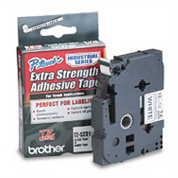 BROTHER P-Touch TZE-S231 black on white 12mm extra gluey - 0