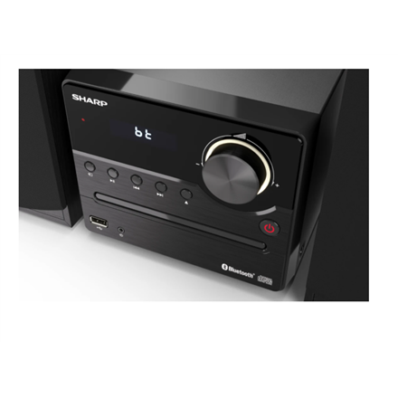 Sharp XL-B512(BK) Hi-Fi Micro System, CD/FM/USB/Bluetooth v5.0, 45W, Black Sharp | Hi-Fi Micro System | XL-B512(BK) | USB port | AUX in | Bluetooth | CD player | Black | FM radio | Wireless connection