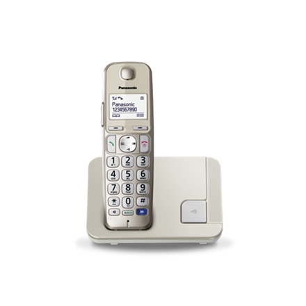 Telefon DECT, argintiu, KX-TGE210FXN, ideal pentru SENIORI "KX-TGE210FXN" (timbru verde 0.8 lei)