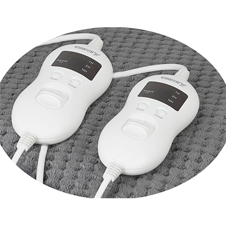 Camry | Electric Heated Blanket | CR 7417 | Number of heating levels 8 | Number of persons 2 | Washable | Remote control | Coral fleece/Polyester | 60 W | Grey