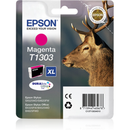 Cartus Cerneala Original Epson Magenta, T13034010, pentru STYLUS SX525, , (timbru verde 0.15 lei), "C13T13034010"