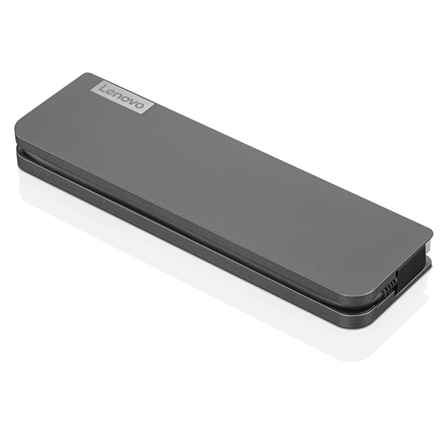 Station d'accueil LENOVO universelle compatible, connexion PC USB Type C, USB 3.0 x 3, USB Type C x 1, ports vidéo VGA x 1, HDMI x 1, RJ-45, noir, "40AU0065EU" (tampon vert 0,18 lei)