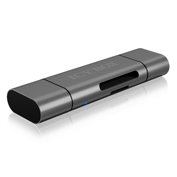 Icy box IB-CR200-C SD/MicroSD (TF) USB 2.0 card reader with Type-C and -A to micro USB (OTG) interface, anthracite | Raidsonic | External card reader with multi-USB connector | External | Micro SDHC, Micro SDXC, microSD 3.0 UHS-I SD, SDHC, SDXC, SD 2.0 U - 0