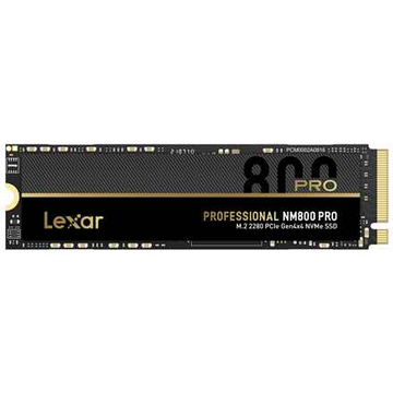 SSD|LEXAR|NM800PRO|512 Go|Dissipateur thermique M.2|PCIe Gen4|NVMe|3D TLC|Vitesse d'écriture 3 500 Mo/s|Vitesse de lecture 7 450 Mo/s|ToW 500 To|MTBF 1 500 000 heures|LNM800P512G-RN8NG - clicktofournisseur.com